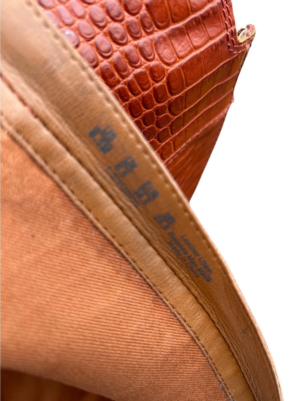 Franco Sarto Croc Embossed Leather Knee High Boots | Size 8.5 | Cognac Brown - Picture 7 of 7